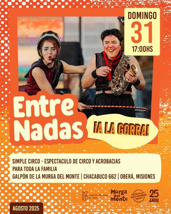 “Entre Nadas”: Simple Circo llega a Oberá con un espectáculo para toda la familia