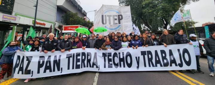 San Cayetano: Nutrida movilización de sindicatos y movimientos sociales