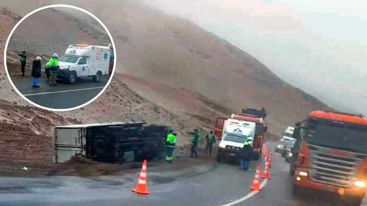 Camión se despista en la carretera Panamericana Sur
