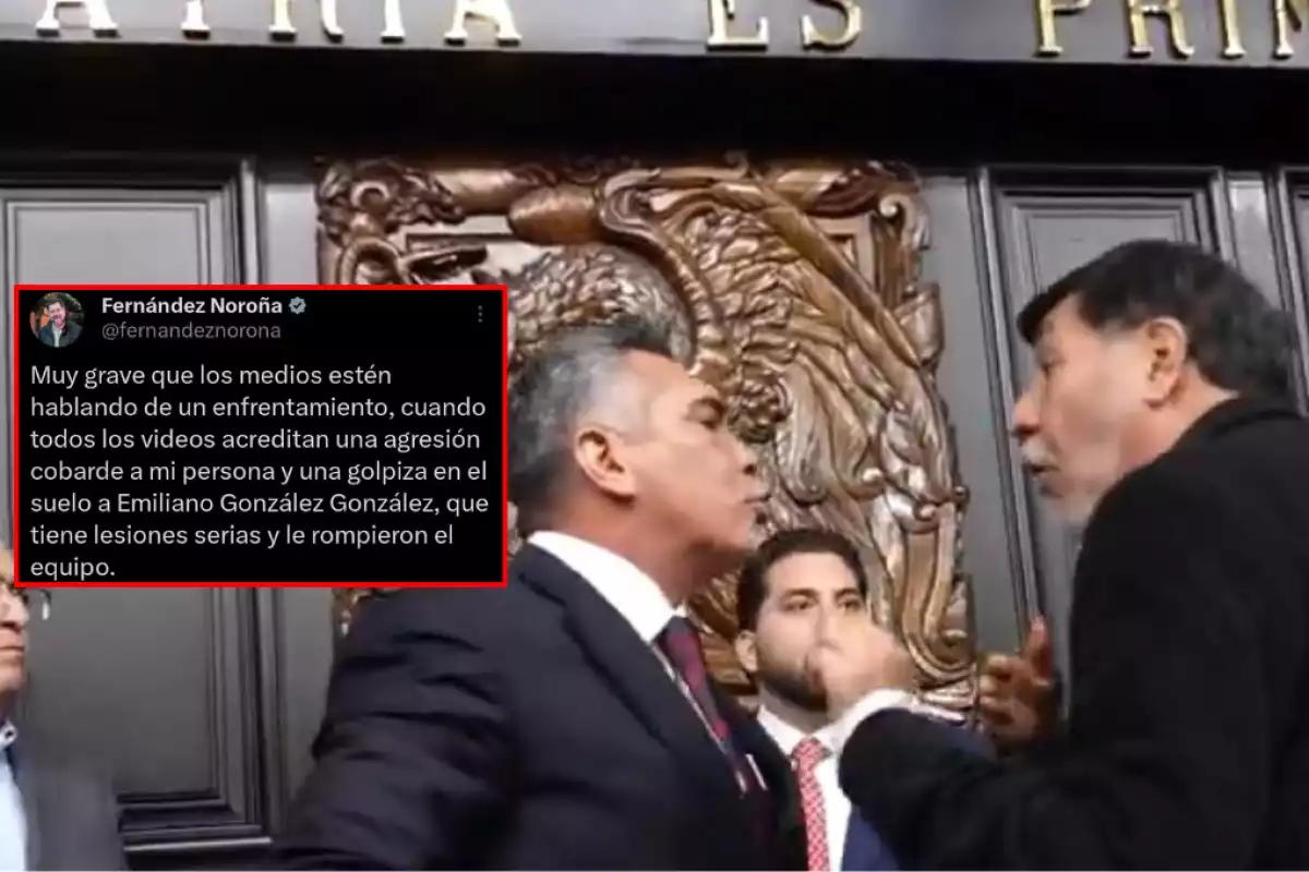 Noroña acusa agresión cobarde en el Senado y niega que fuera un enfrentamiento con “Alito" Moreno