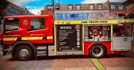 Entrepreneurial friends open burger business in working fire engine