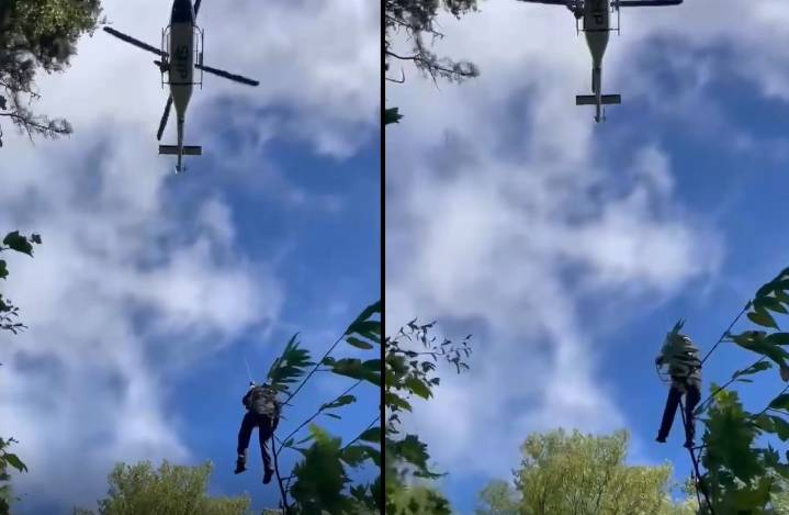 Rescatan en helicóptero a excursionista herido en Yancey