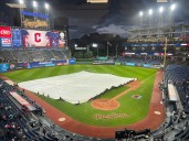 Guardians game vs. Rays on Monday delayed by rain in the seventh inning