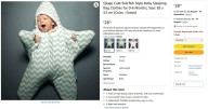 Baby sleeping bags sold on Amazon and eBay 'could suffocate child'