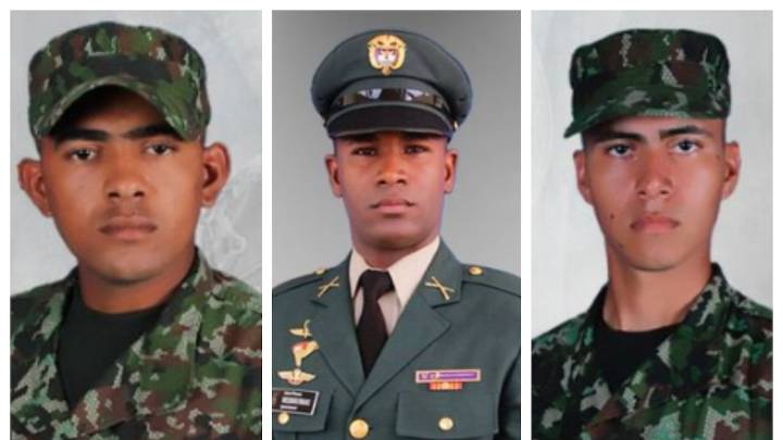 Ellos son los tres militares asesinados en un vil ataque con drones sobre el río Naya, en Buenaventura