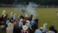 ¡Guerra entre españoles y apaches! Así celebran las fiestas patrias en Calderón