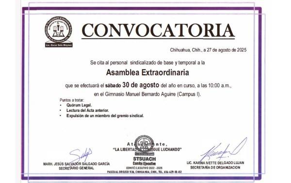 -Sesiones del sindicato para asuntos aberrantes