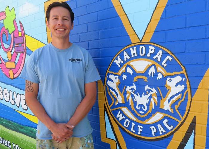 Austin Road School students add colorful mural to building