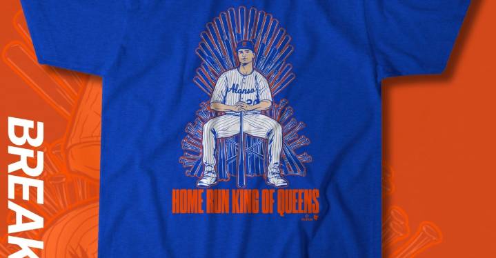 Celebrate the Mets’ new home run king with a Pete Alonso BreakingT shirt!
