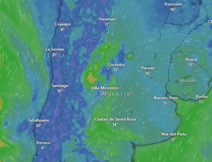 Pronóstico. En la previa de la ciclogénesis, el SMN emitió alertas por vientos en distintas provincias