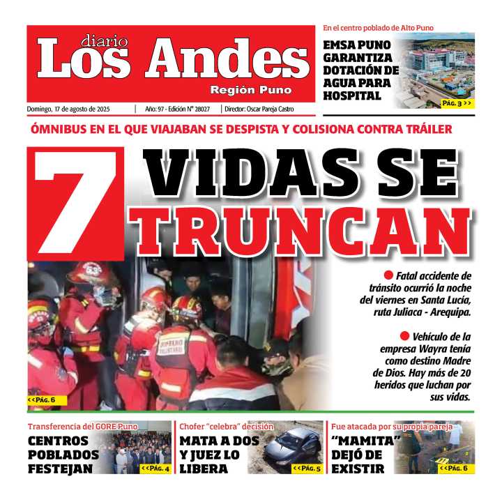 PUNO: Diario Los Andes 17/08/2025