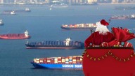 Santa’s Sleigh Stuck In Line At Long Beach Harbor