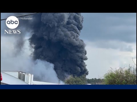 Community evacuated after massive explosion