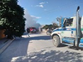 Se registra incendio en baldío de la Manuel Valdez