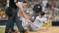 Landen Roupp injury update: Giants pitcher carted off after taking liner off leg vs. Padres