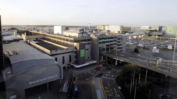 Man dies after plunging from roof of car park at Manchester Airport