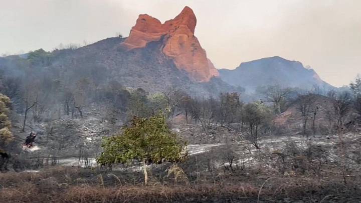 Las imágenes de las consecuencias del incendio en Las Médulas