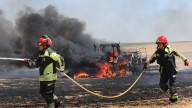 El incendio de una empacadora y un tractor arrasa varias hectáreas de cultivo en un pueblo de Palencia