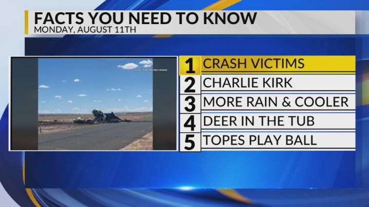 Plane crash victims, Charlie Kirk visits Albuquerque, More storms, Fawn in Roswell bathtub, Isotopes wheelchair basketball