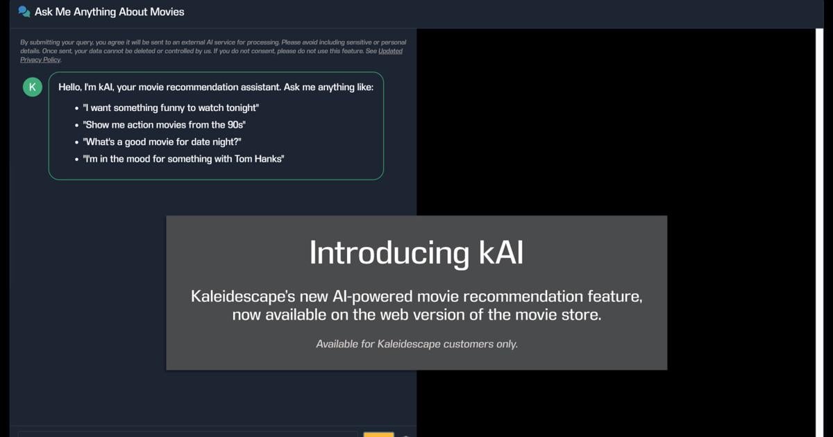 Kaleidescape Unveils AI Feature, kAI, Transforming Movie Store Search and Discovery for Customers