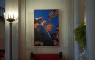 Now you them, now you don't; portraits of Bushes and Obama have been moved