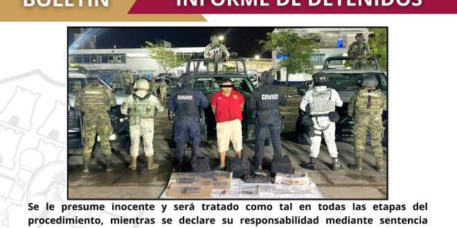 Detienen a masculino por los presuntos delitos contra la salud y posesión de armas de fuego en Centro