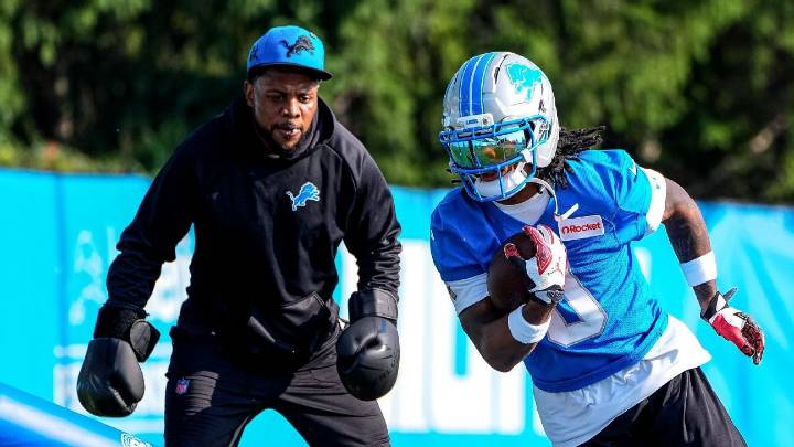 New Lions RBs coach Tashard Choice isn't new to Jahmyr Gibbs