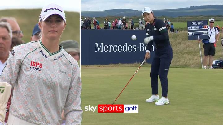 AIG Women's Open: Charley Hull almost hits Minjee Lee with ball!
