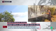 laSexta capta el momento en el que los hidroaviones descargan agua en Ribadavia ante la emoción de los vecinos