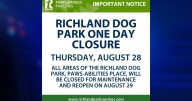 Richland Dog Park announces one-day closure for August 28