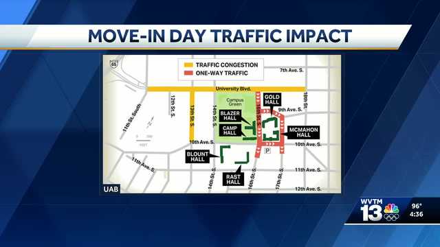 Traffic slowdowns expected during UAB students' move