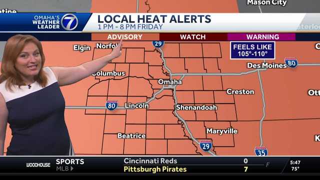 Heat advisory issued for Friday in Omaha