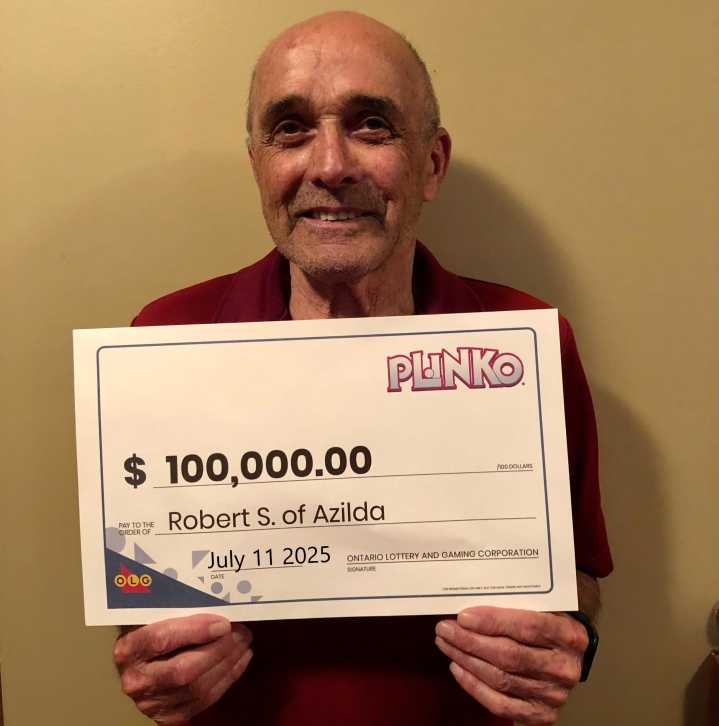Azilda man wins $100,000 lottery prize playing Plinko 
