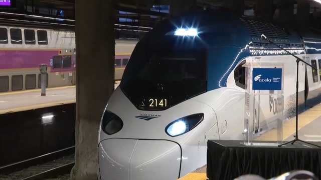 Amtrak's newest high-speed train makes inaugural ride into Boston