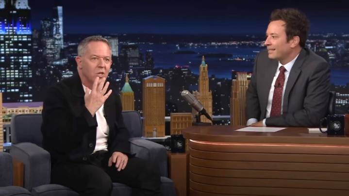 Jimmy Fallon Hugs Guest Fox News' Greg Gutfeld After Trump Cancellation Threats