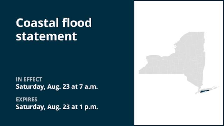 NY weather: Coastal flood statement affecting Suffolk and Nassau counties Saturday