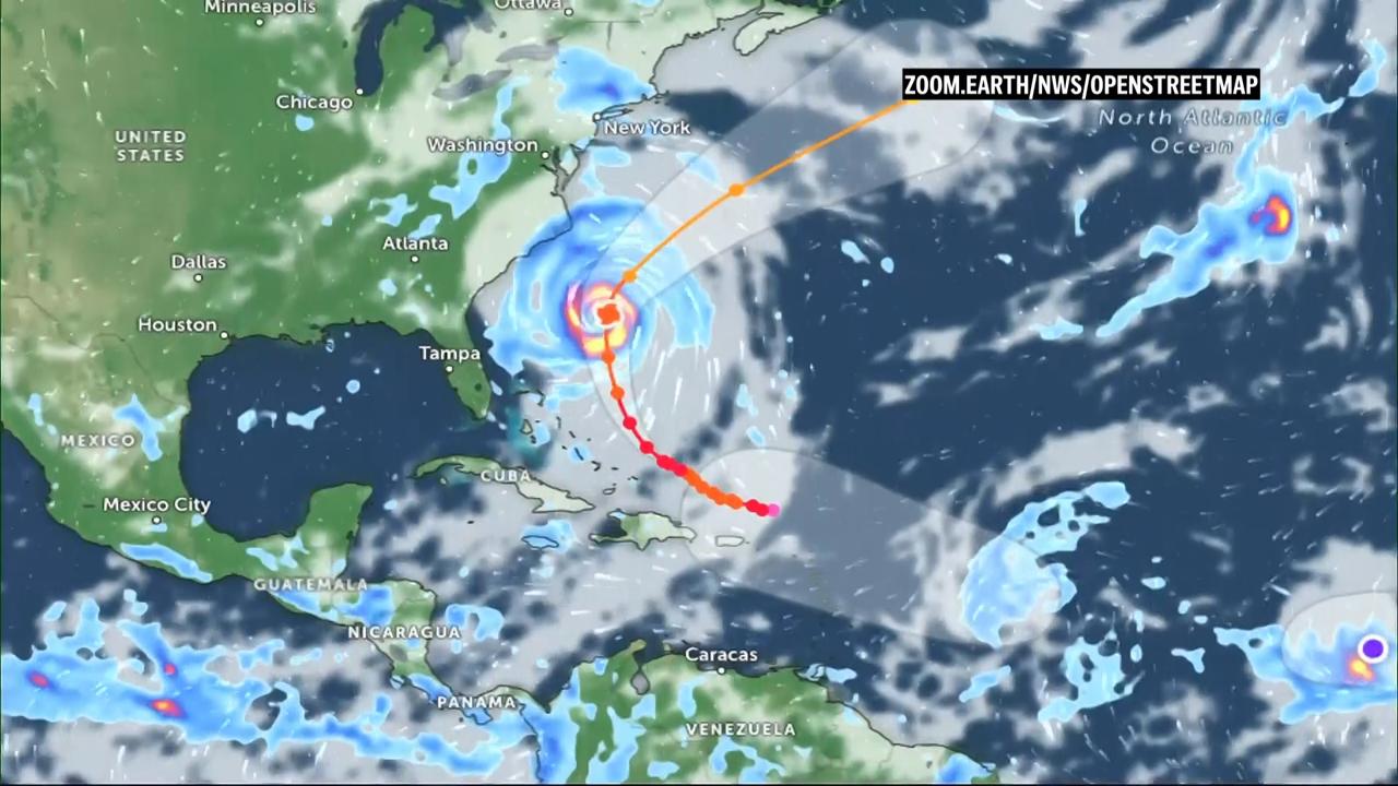 Watch Hurricane Erin make its way up the East Coast