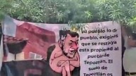 Comuneros de Tepoztlán se manifiestan frente a la casa de Fernández Noroña