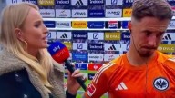 Awkward moment Sky Sports reporter makes gaffe live on TV and asks football star if he's happy with win after 4