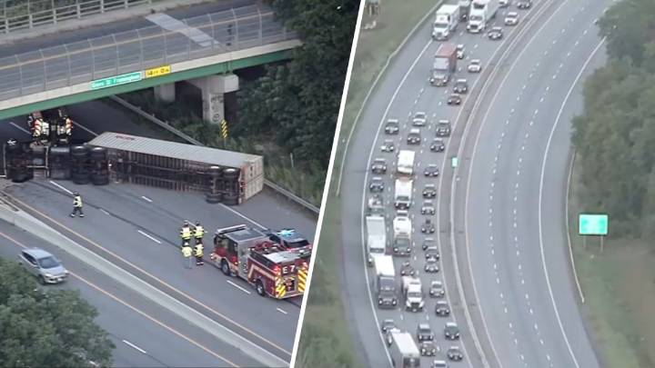 Framingham Mass. Pike delays, crash causing traffic Thursday