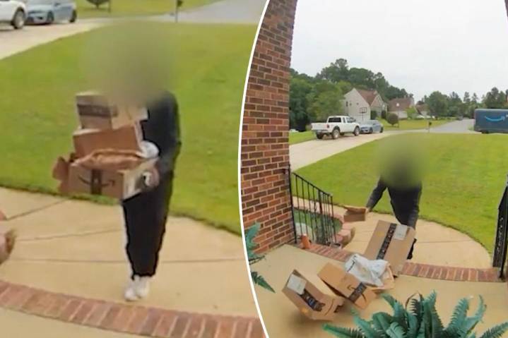 'Worst' Amazon driver angers shoppers — after shockingly careless home delivery is caught on camera
