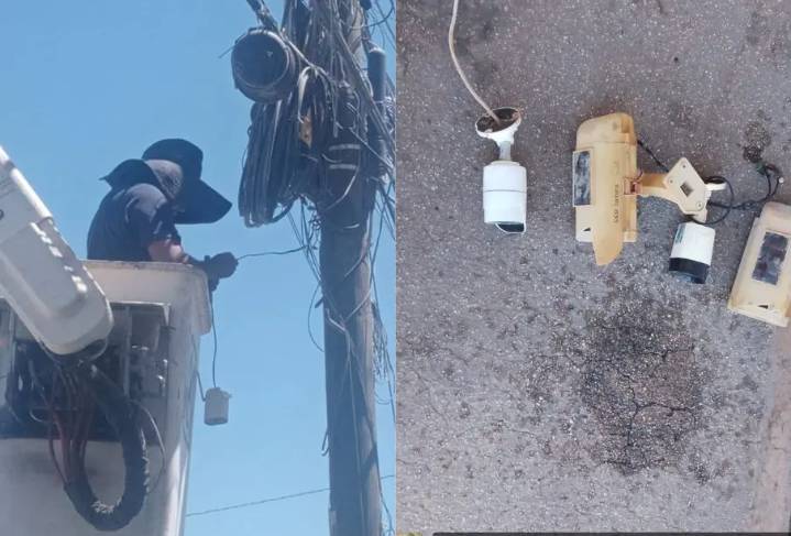 Retiran más de 15 cámaras “parásitas” instaladas ilegalmente en semáforos y postes en Los Cabos