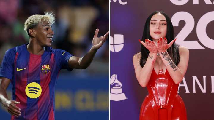 Nicki Nicole disfruta del partido de Lamine Yamal junto a la familia del futbolista