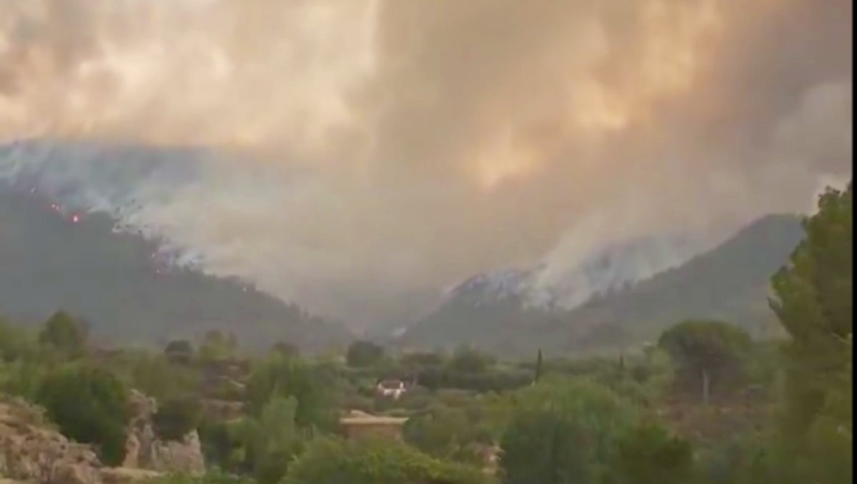 Incendio en Valencia pegando a la provincia de Albacete: el humo llega hasta aquí; vídeo