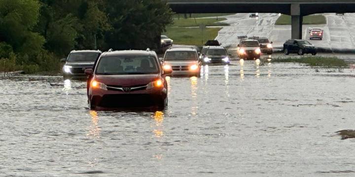 Flooding swamps Interstate 24 in southern Tennessee
