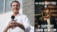 Kid Rock Takes Bait on Gavin Newsom's Fake Endorsement Poster