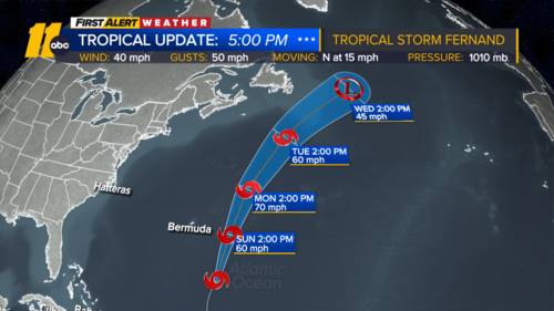 Tropical Storm Fernand forms in the Atlantic