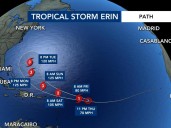 Tropical Storm Erin could be a hurricane by Friday morning, rip currents possible next week