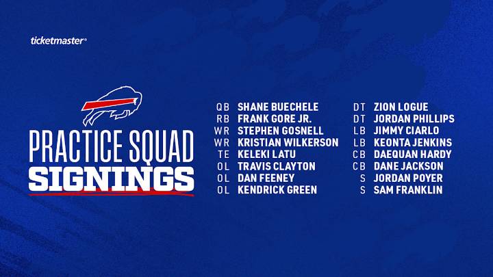 Bills sign 16 players to practice squad
