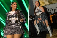Nelly Furtado shows off curves in cutout top, distressed miniskirt